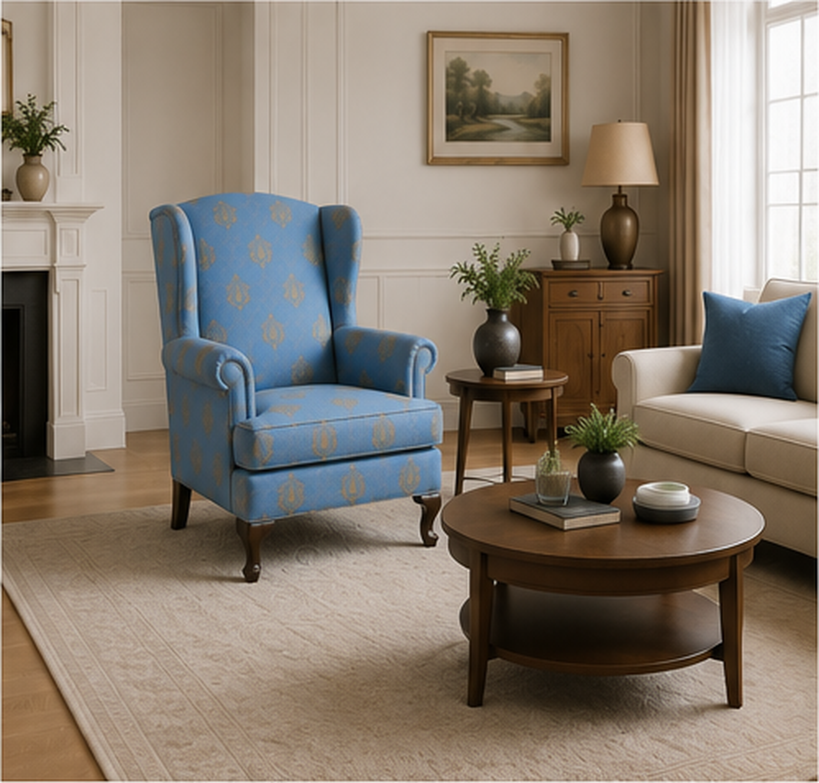 Classic Wingback Lounge Chair