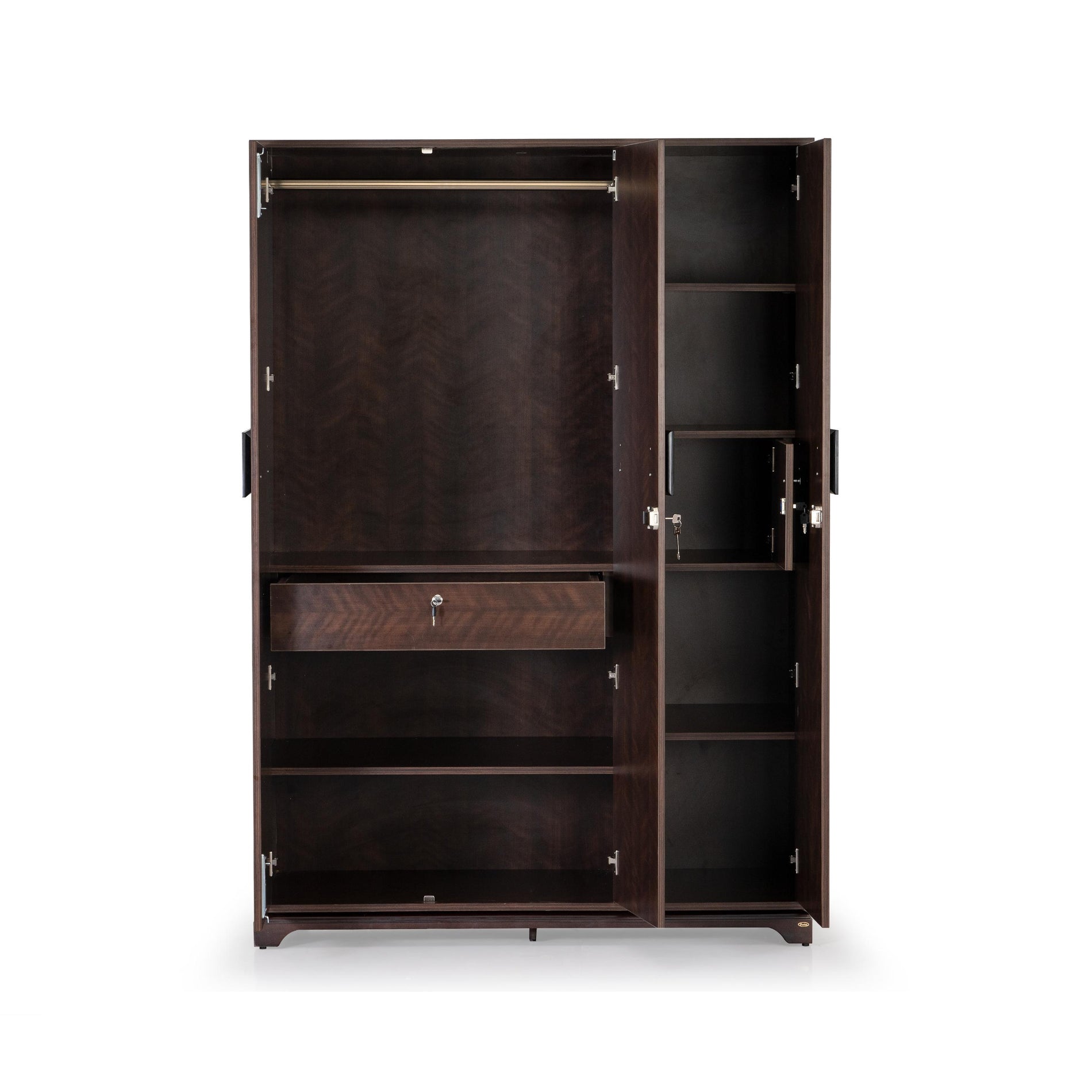 The Lattice 3-Door Wardrobe in Omaha Cherry