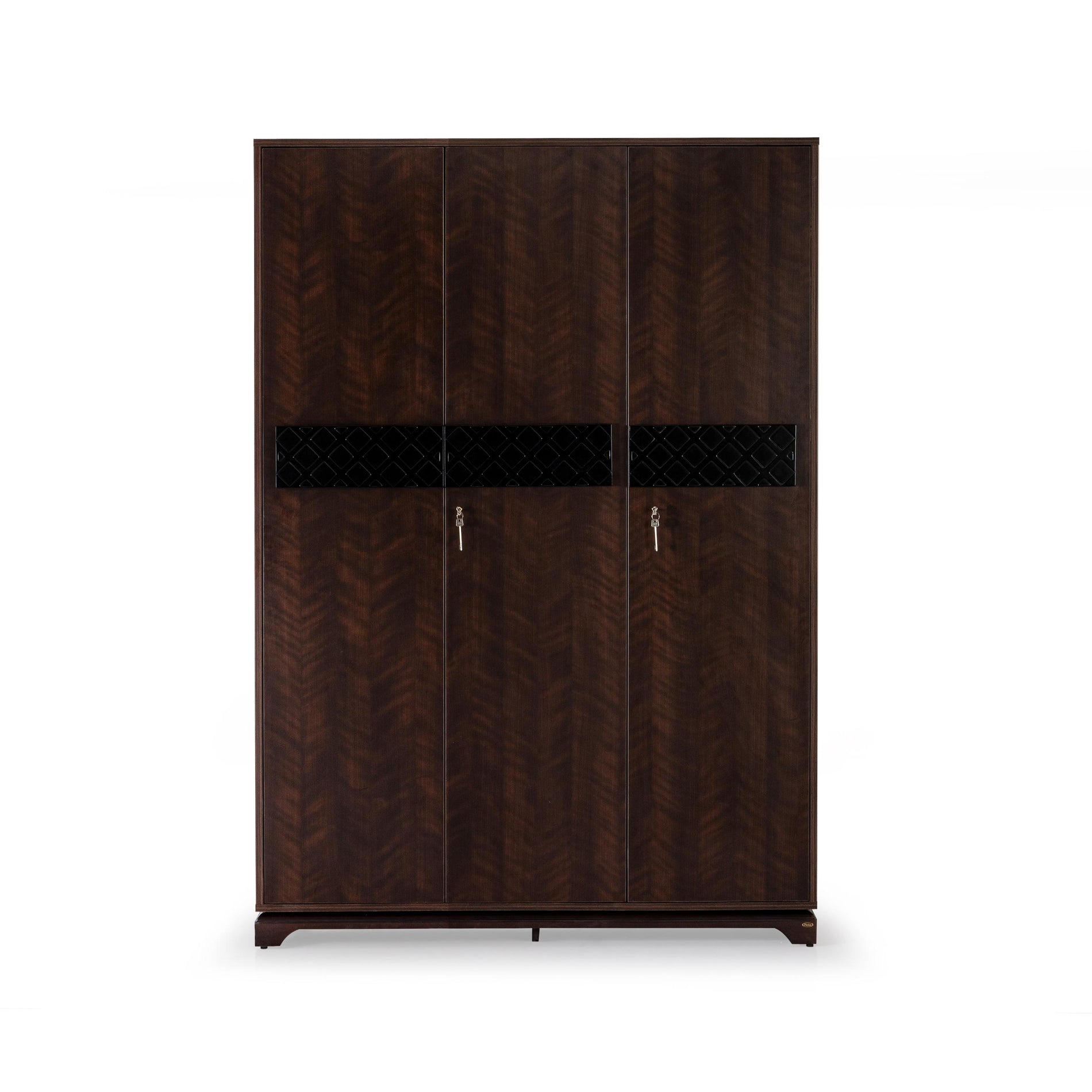 The Lattice 3-Door Wardrobe in Omaha Cherry