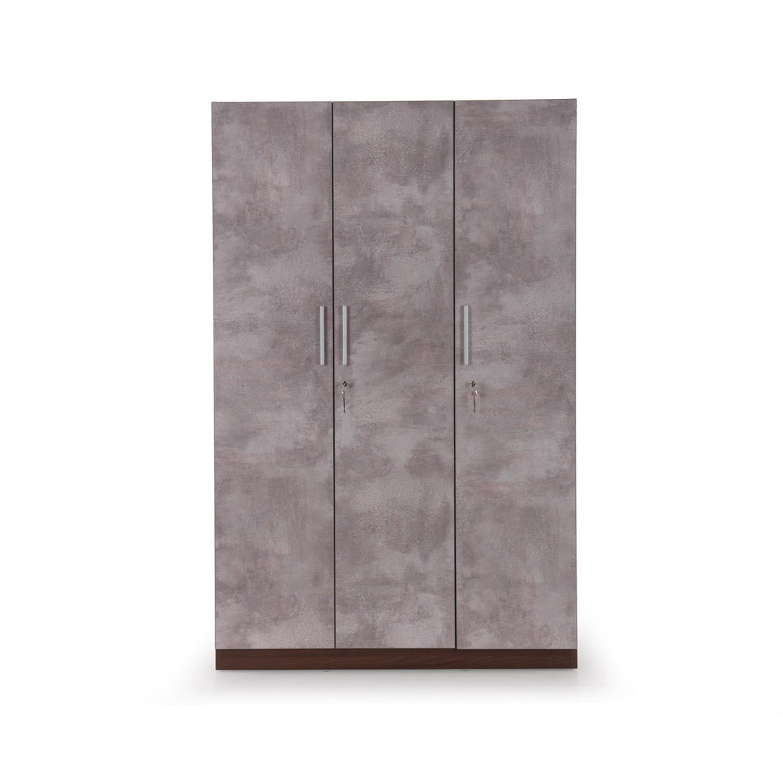 The Claudia 3-Door Wardrobe in Textured Greige & Acacia