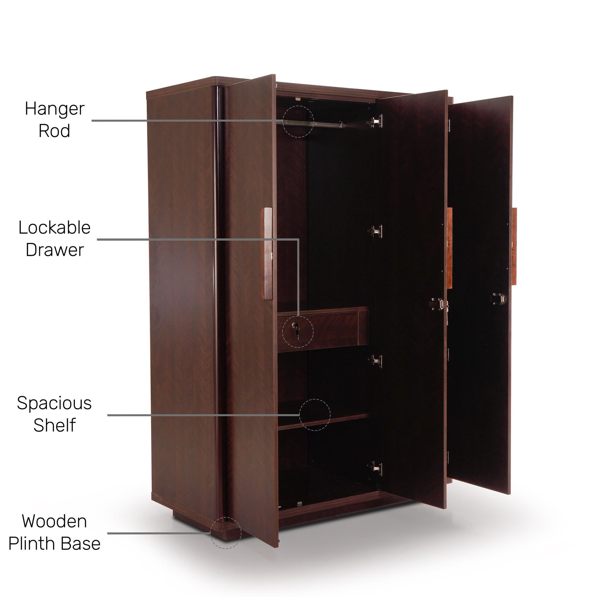 The Verve 3-Door Wardrobe in Omaha Cherry