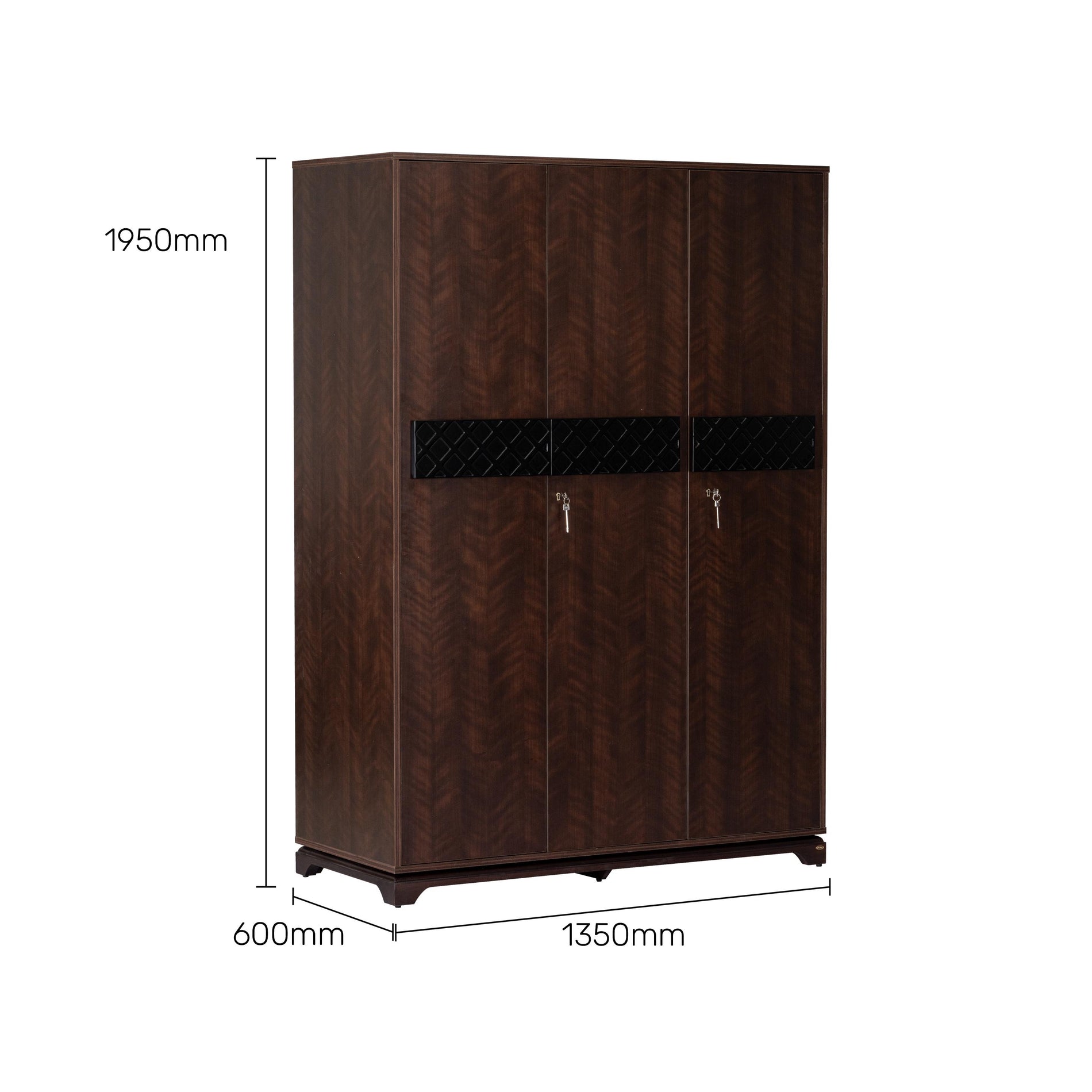 The Lattice 3-Door Wardrobe in Omaha Cherry