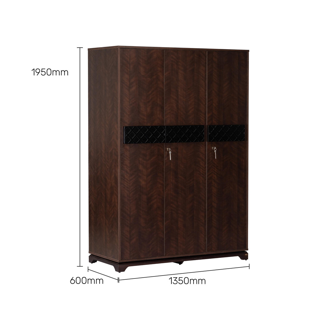 The Lattice 3-Door Wardrobe in Omaha Cherry