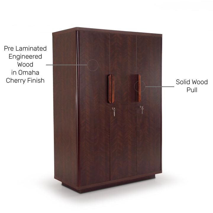 The Verve 3-Door Wardrobe in Omaha Cherry