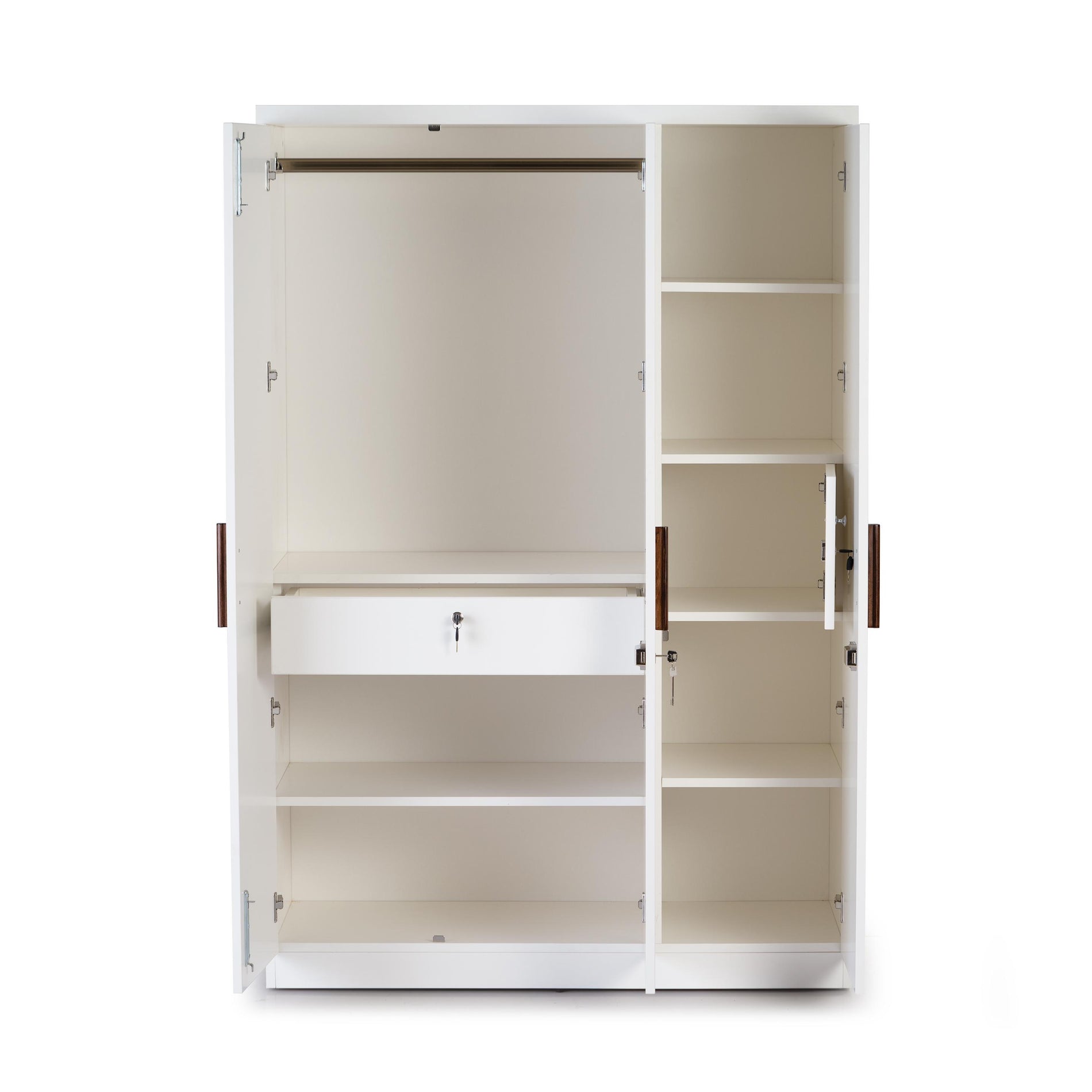 The Alabaster 3-Door Wardrobe in Frosty White