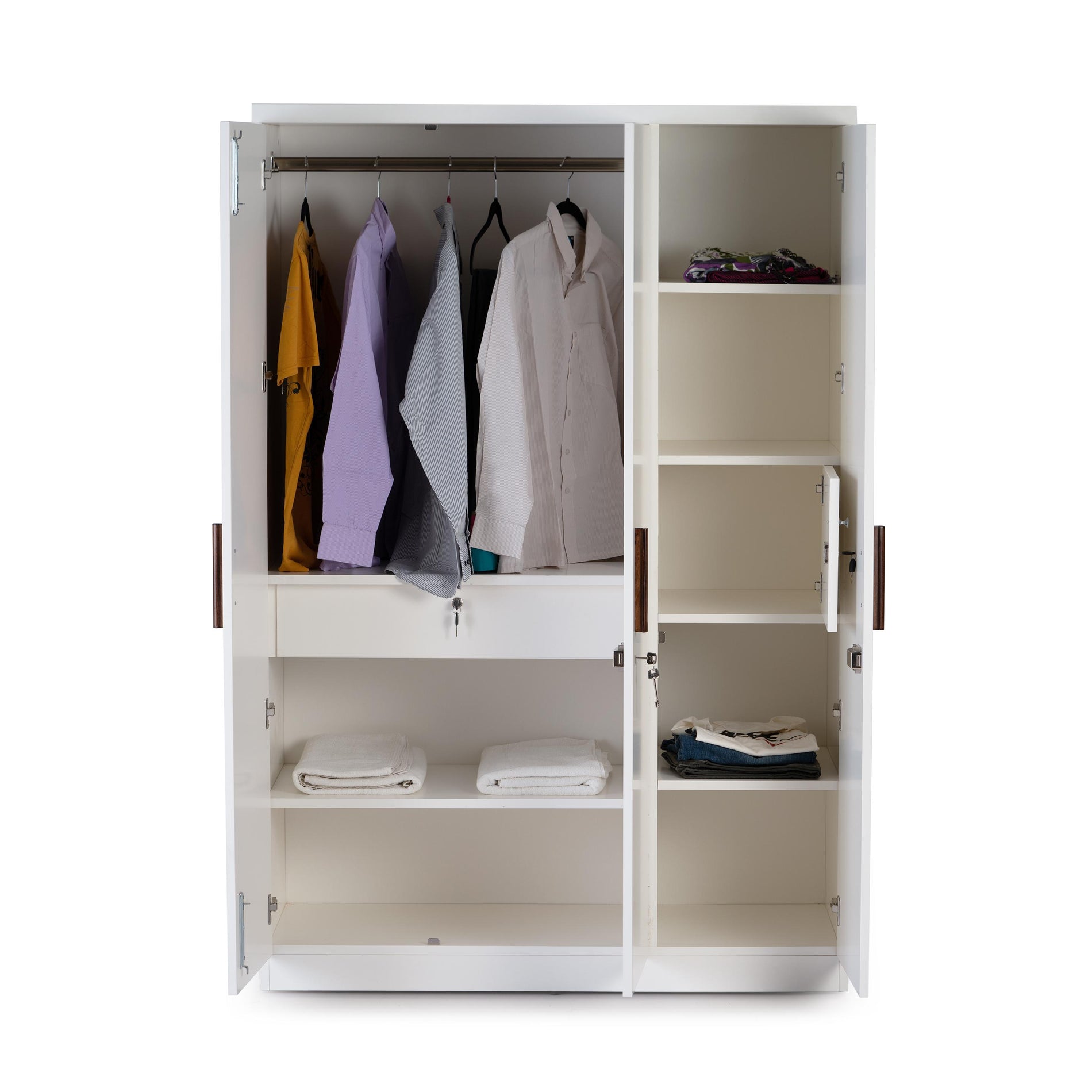 The Alabaster 3-Door Wardrobe in Frosty White