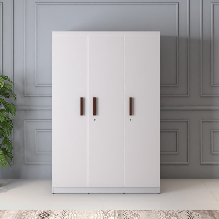 The Alabaster 3-Door Wardrobe in Frosty White