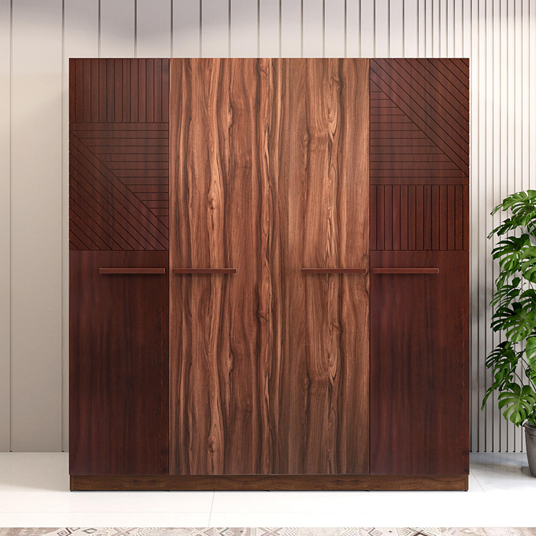 The Roma 4-Door Wardrobe in Walnut Veneer
