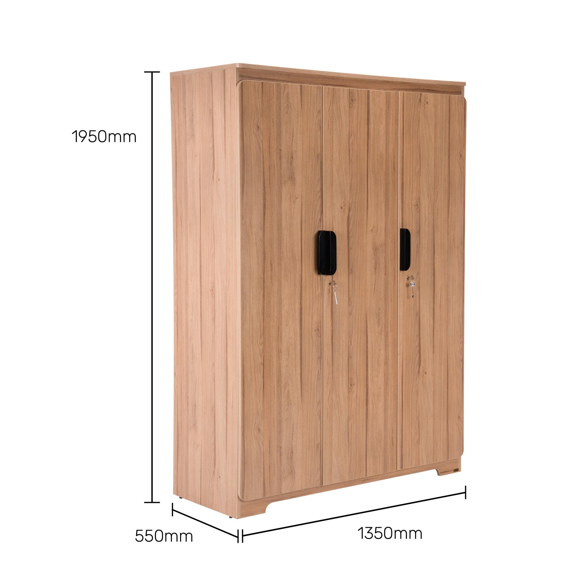 The Vienta 3-Door Wardrobe in Brentwood Oak