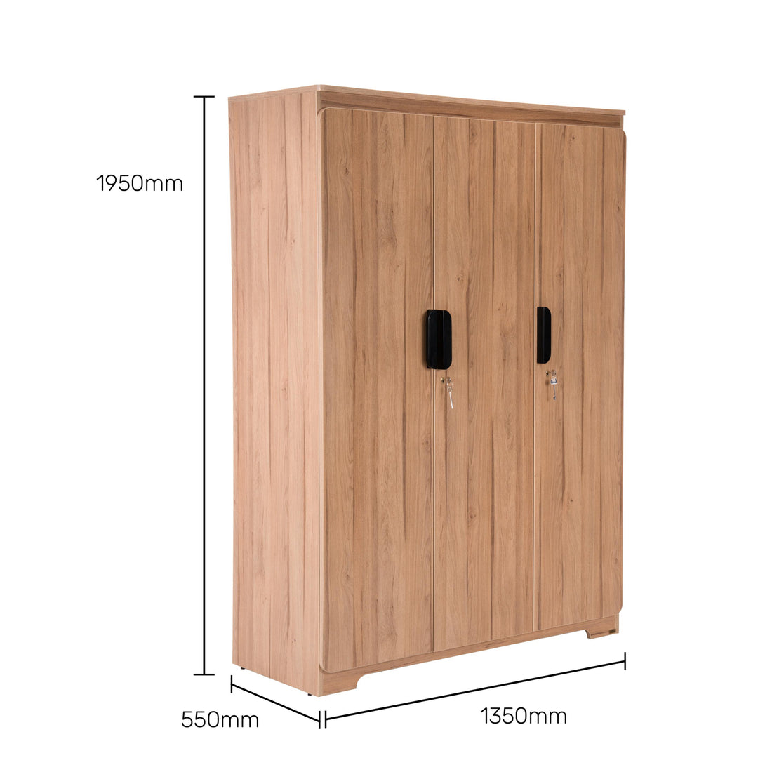 The Vienta 3-Door Wardrobe in Brentwood Oak
