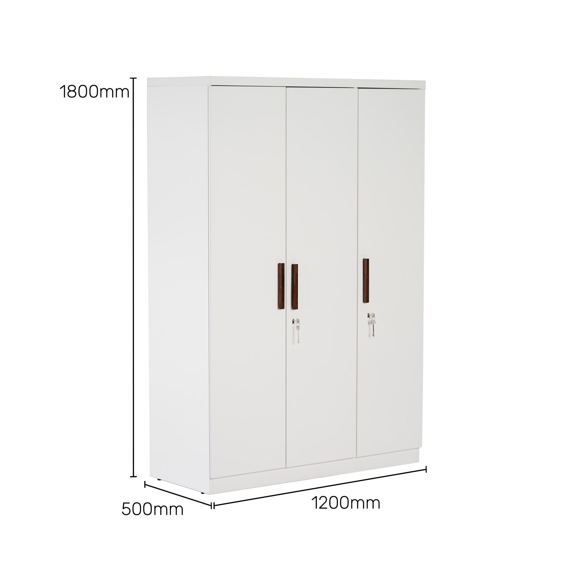 The Alabaster 3-Door Wardrobe in Frosty White
