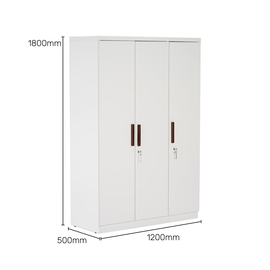 The Alabaster 3-Door Wardrobe in Frosty White