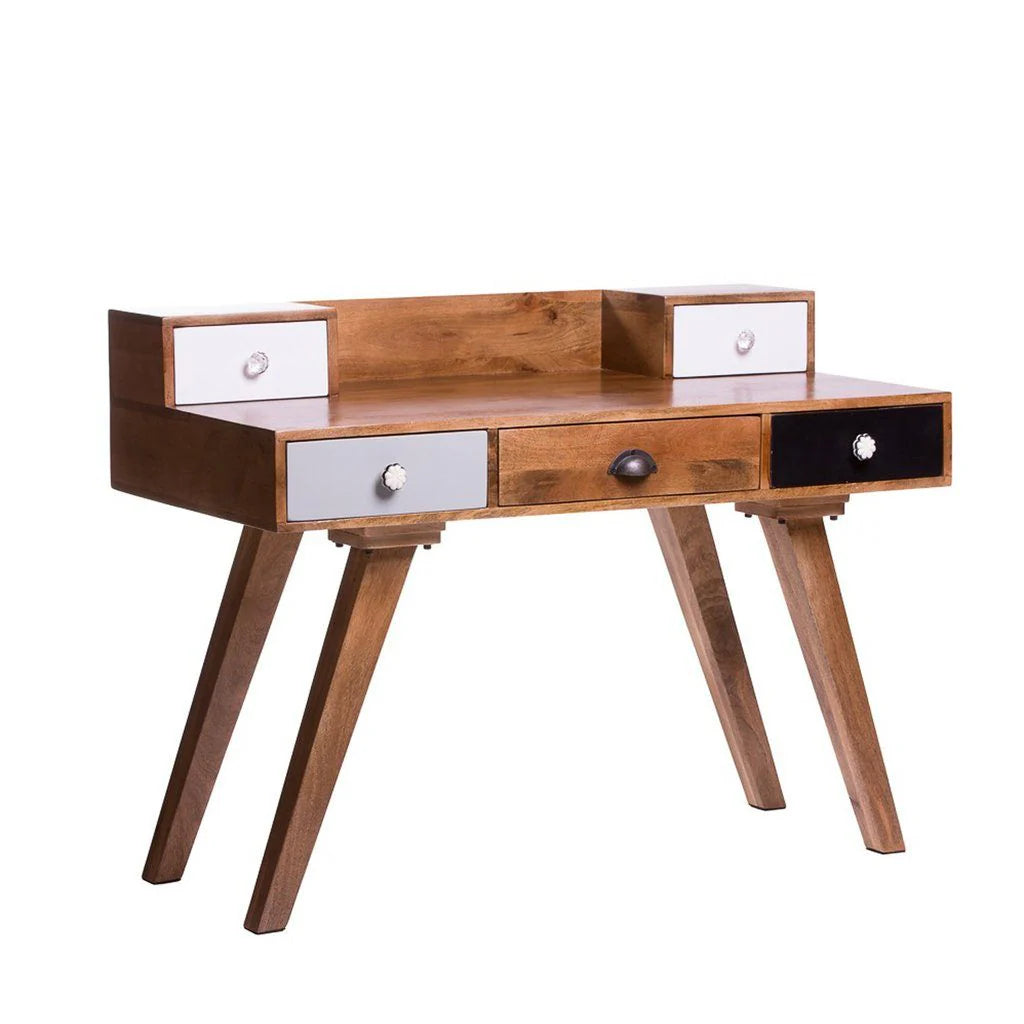 Albany Solid Wood Study Table With Five Drawers