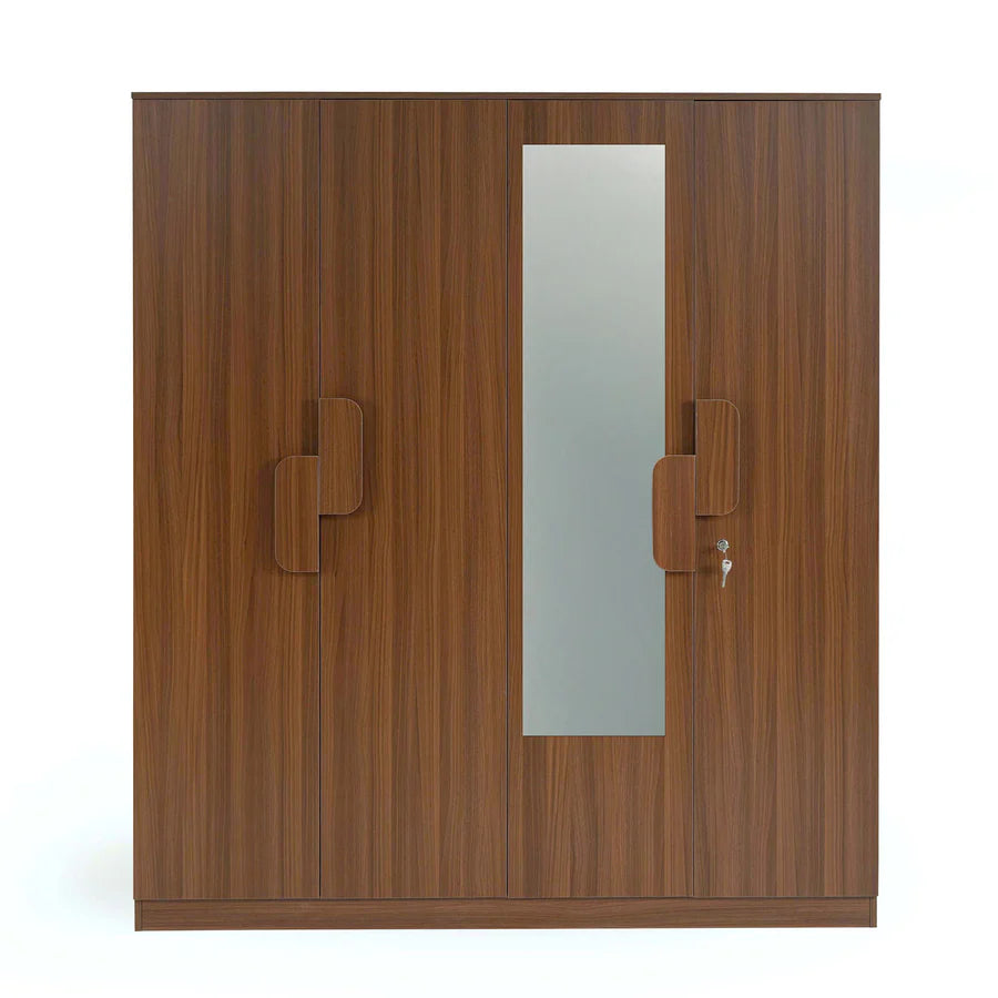 The Calipso 4-Door Wardrobe in Classic Plank Walnut