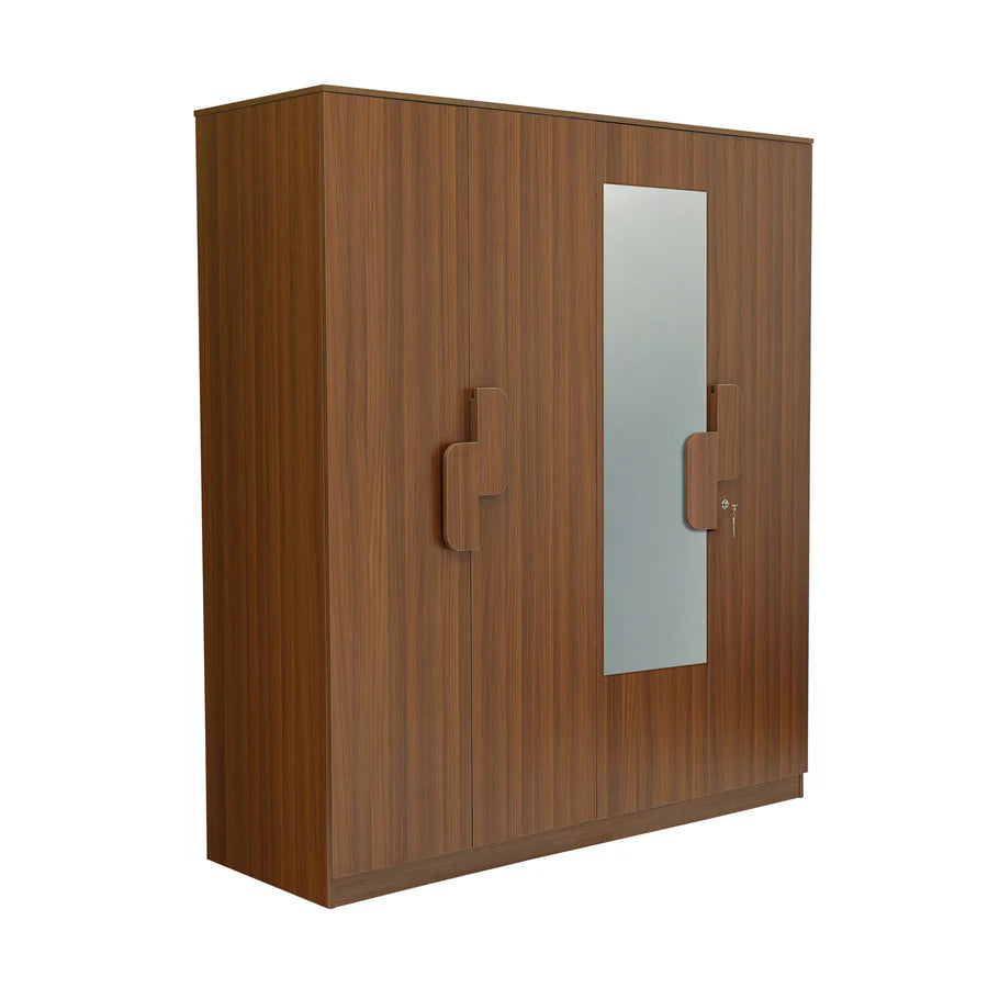 The Calipso 4-Door Wardrobe in Classic Plank Walnut