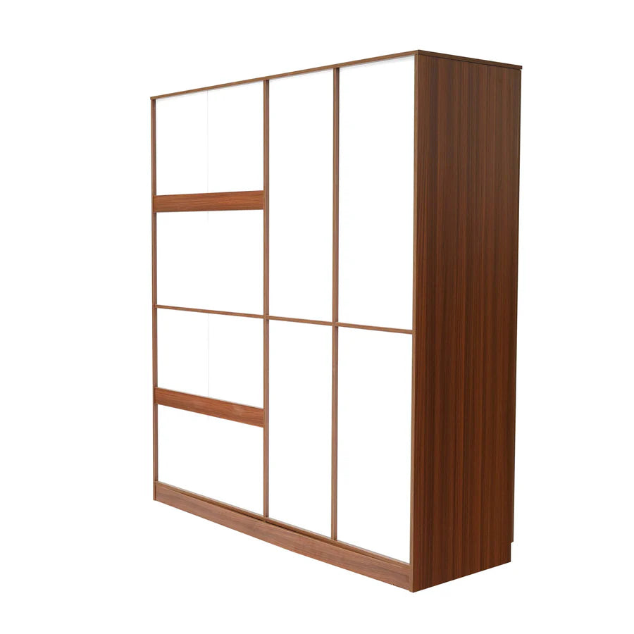 The Calipso 4-Door Wardrobe in Classic Plank Walnut