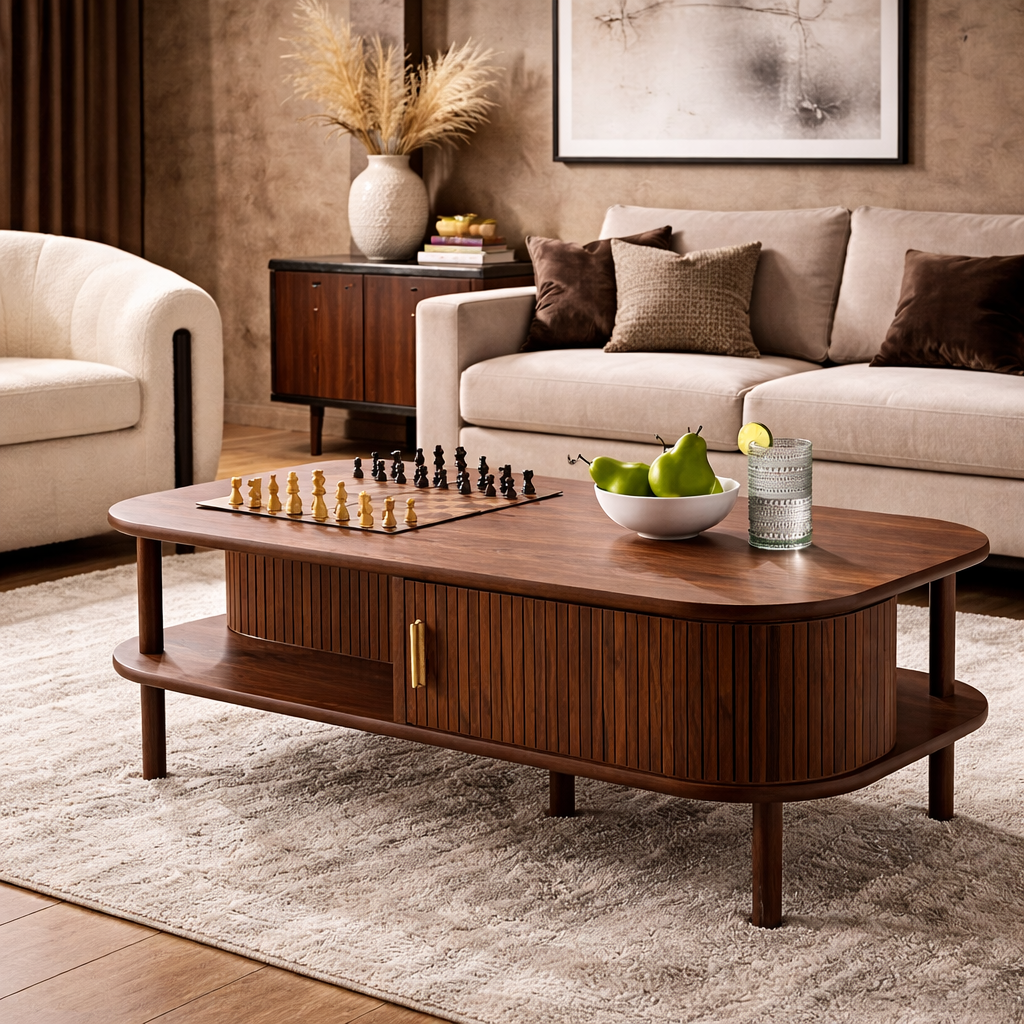 Kram Wooden Storage Centre Table