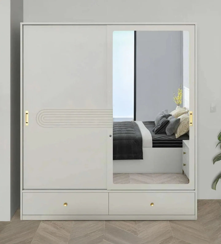 The Cascada 2-Door Sliding Wardrobe in Pumice Grey