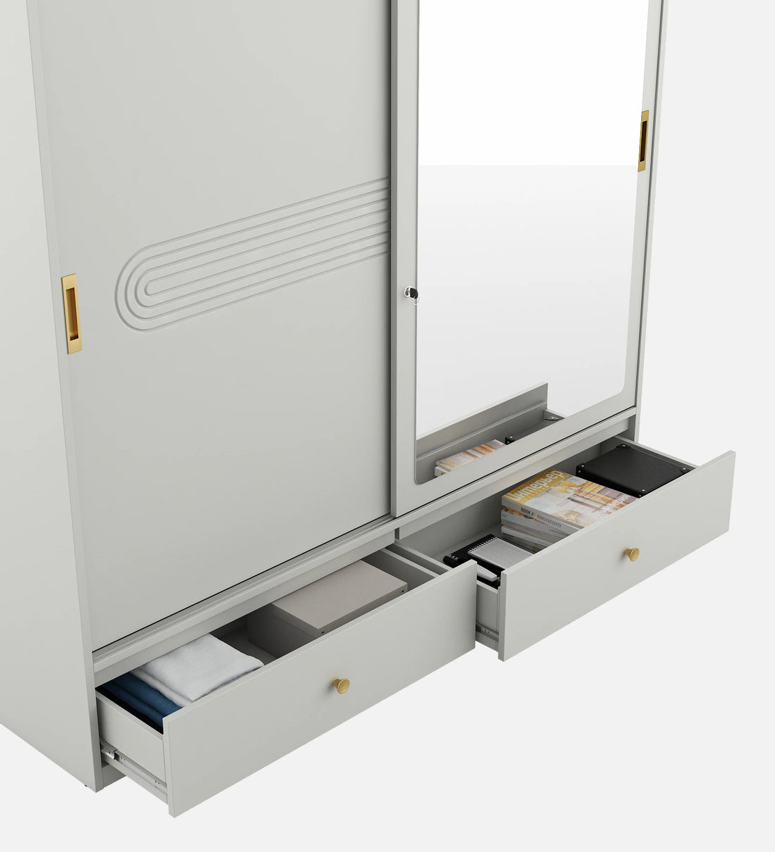The Cascada 2-Door Sliding Wardrobe in Pumice Grey