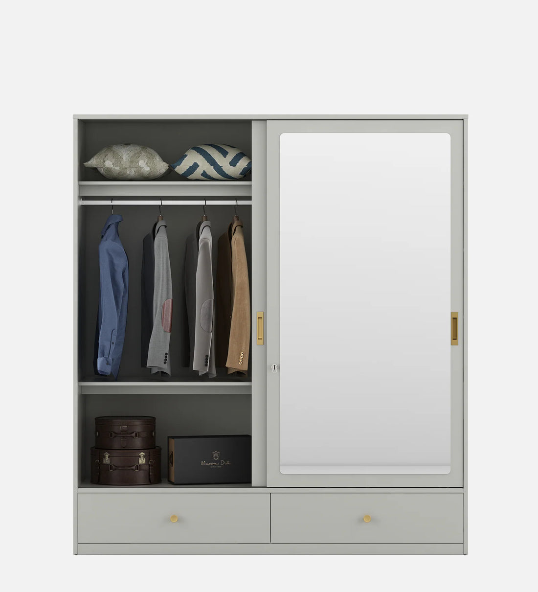The Cascada 2-Door Sliding Wardrobe in Pumice Grey