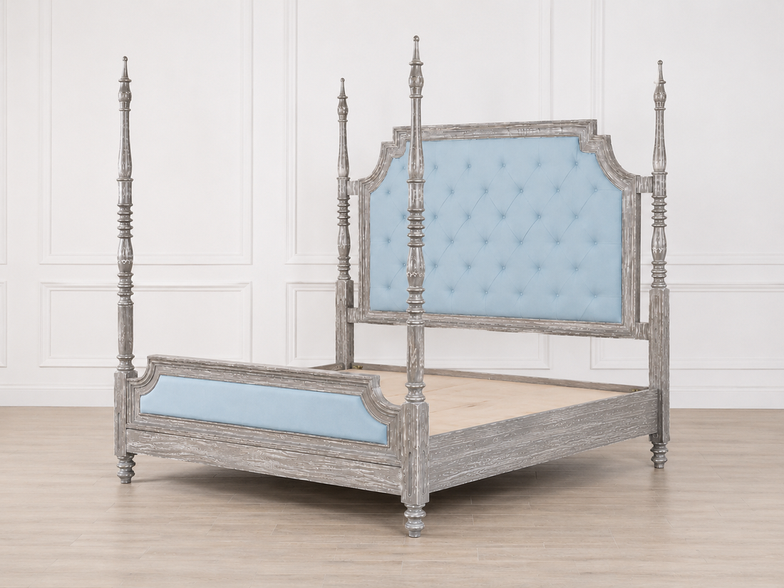 Serenity Upholstered Four Poster Bed