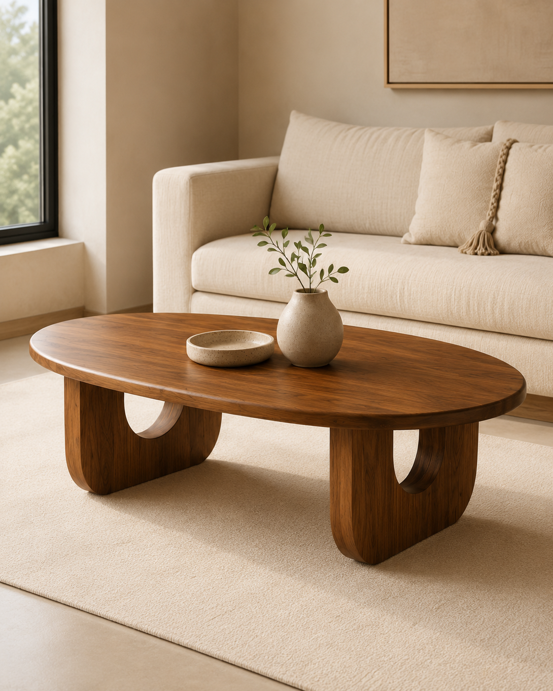 Aurelia Sculpted Solid Wood Coffee Table
