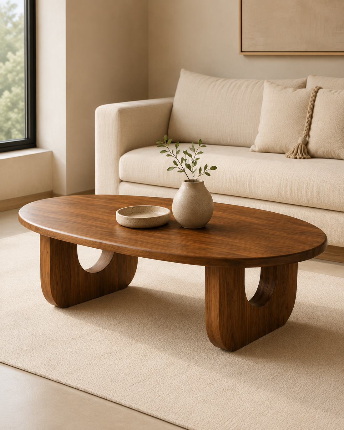 Aurelia Sculpted Solid Wood Coffee Table