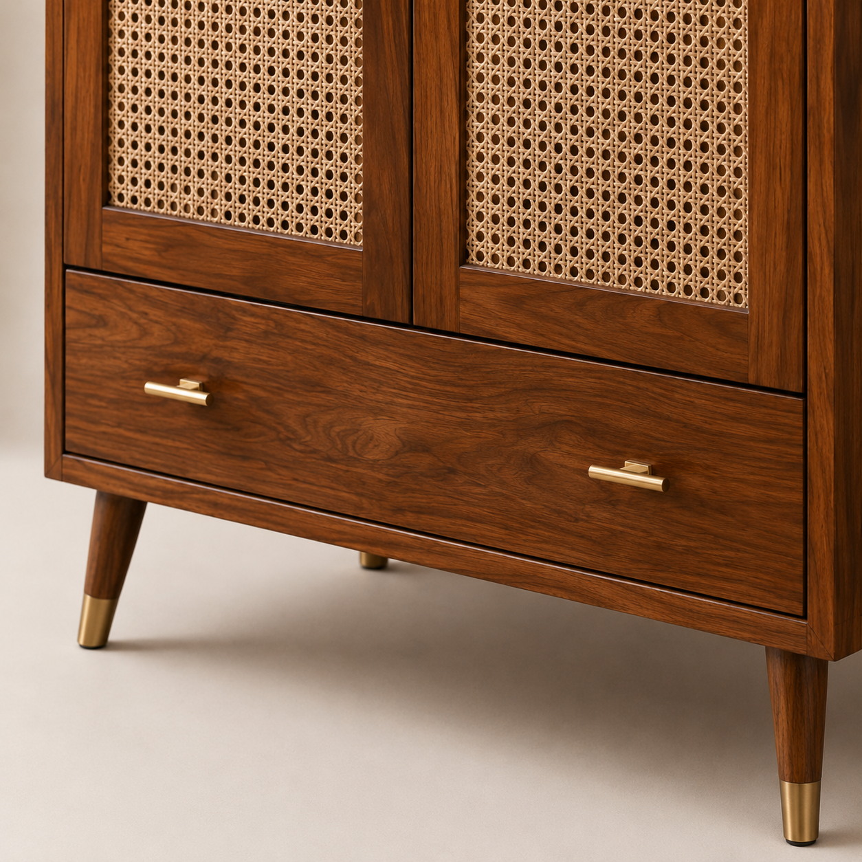 Cane Front Wooden Wardrobe