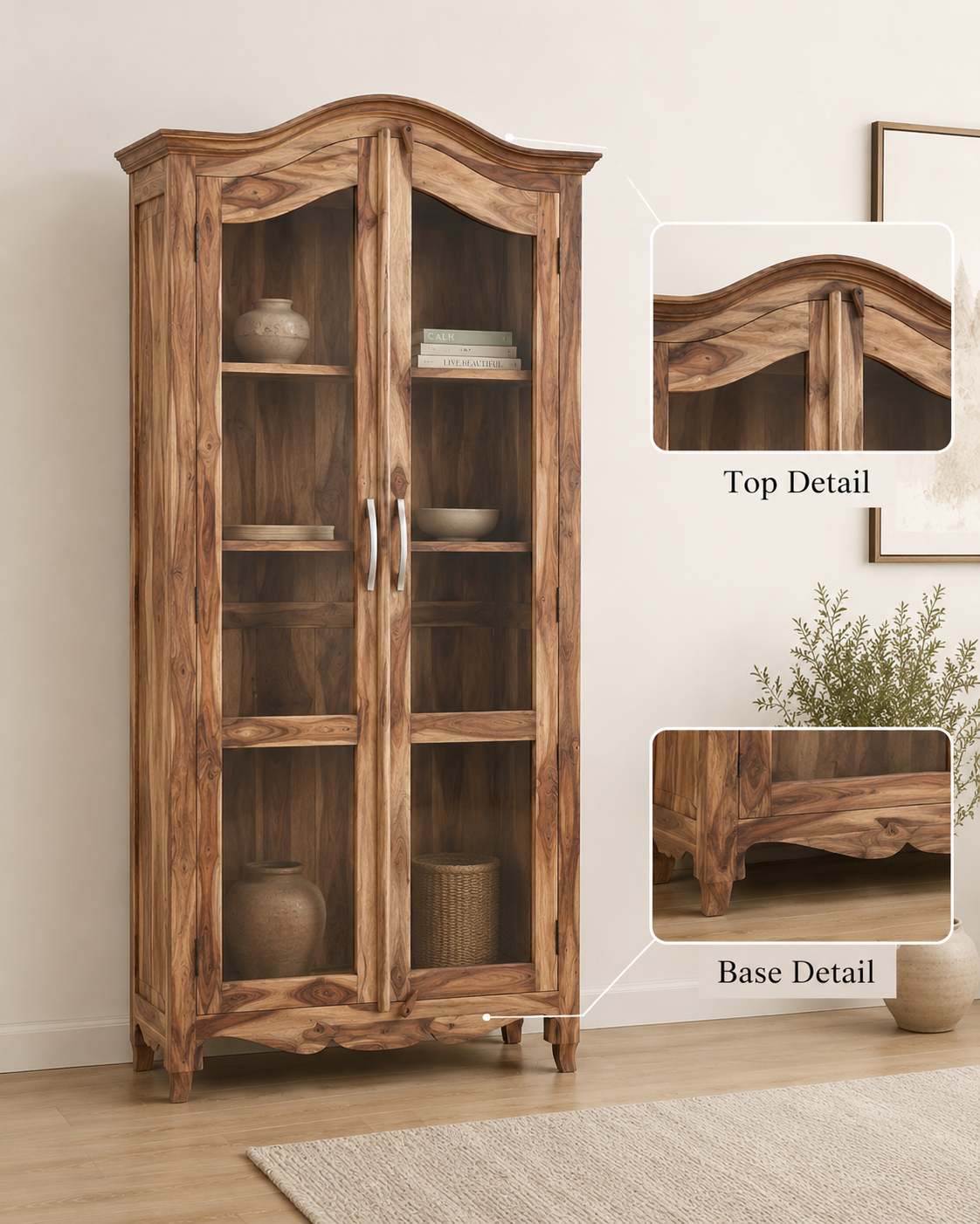 Classic Solid Wood Display Cabinet