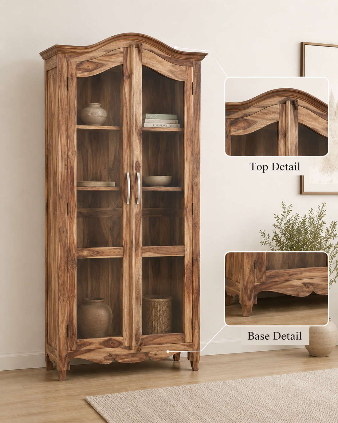 Classic Solid Wood Display Cabinet