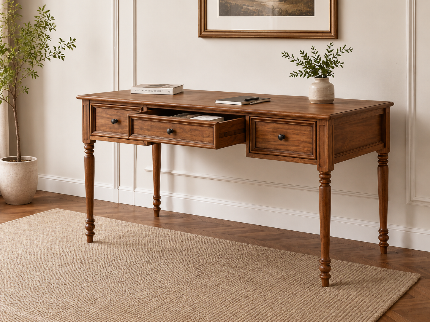 Heritage Three Drawer Writing Desk