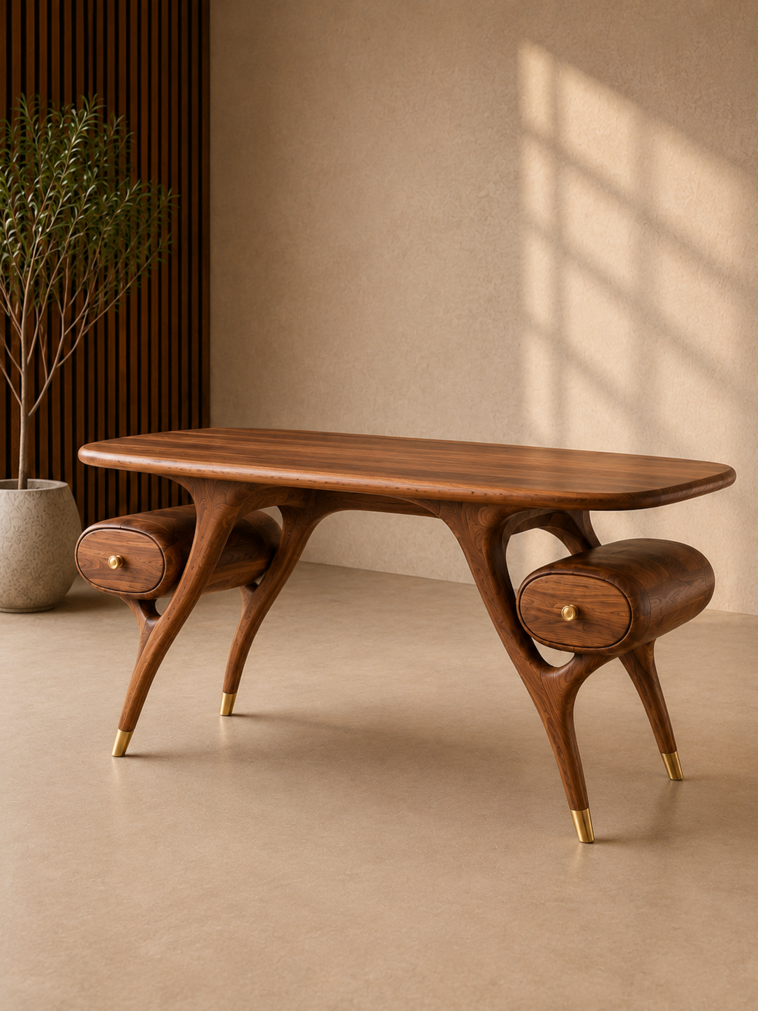 Solid Wood Oval Dining Table with Drawer Chairs