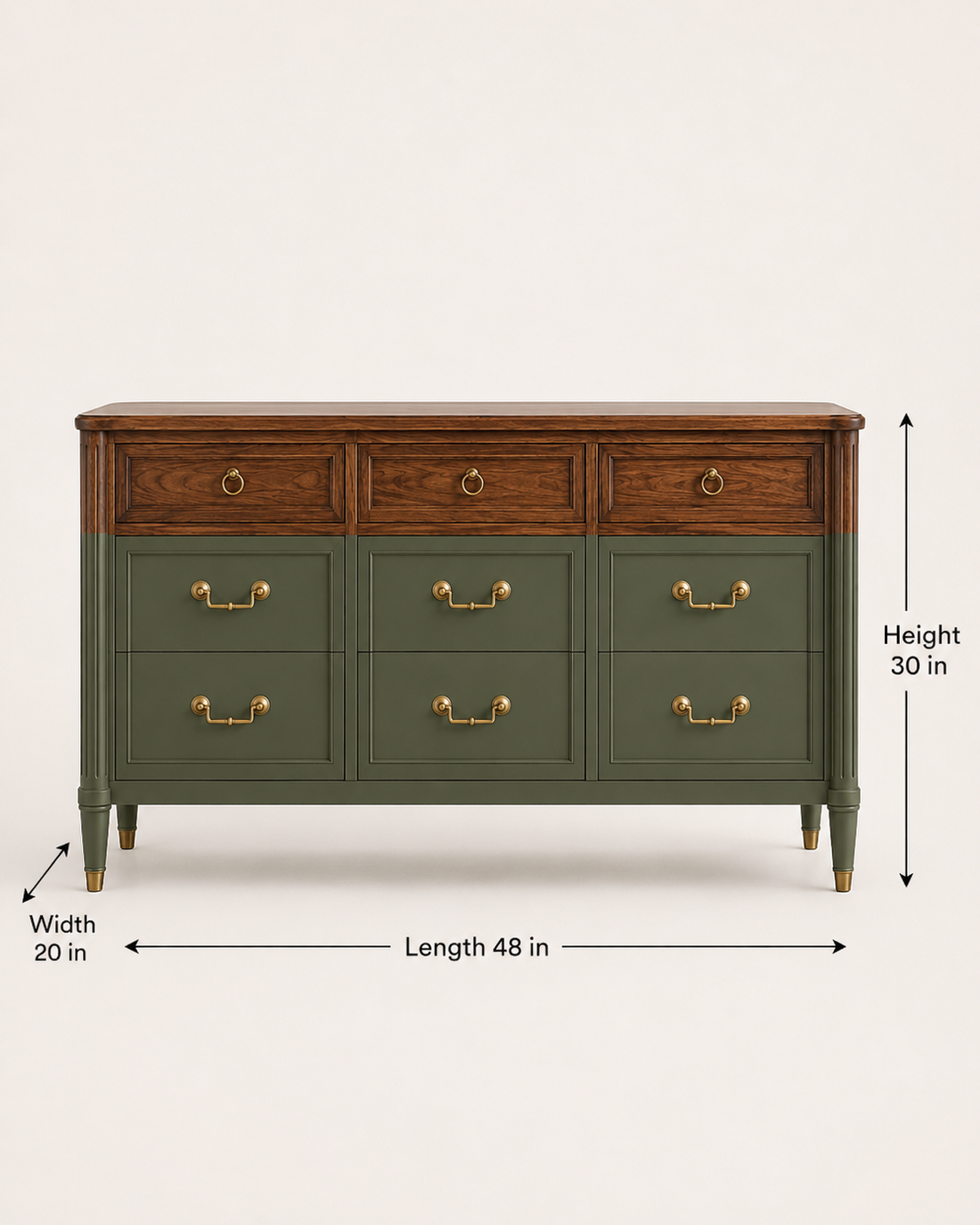 Olive Crest Solid Wood Sideboard