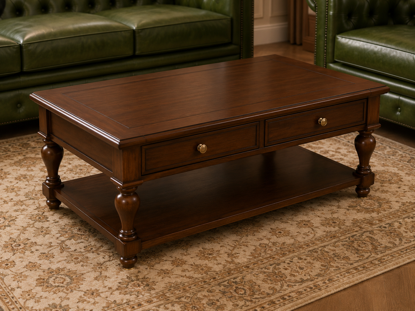 Luxury Chesterfield Leather Sofa Set (3+1+1)