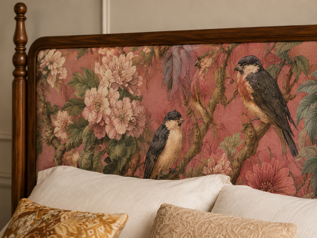Heritage Upholstered Solid Wood Bed