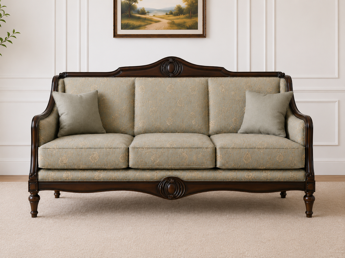 Premium Classic Wooden Living Room Sofa Set (3+1+1)