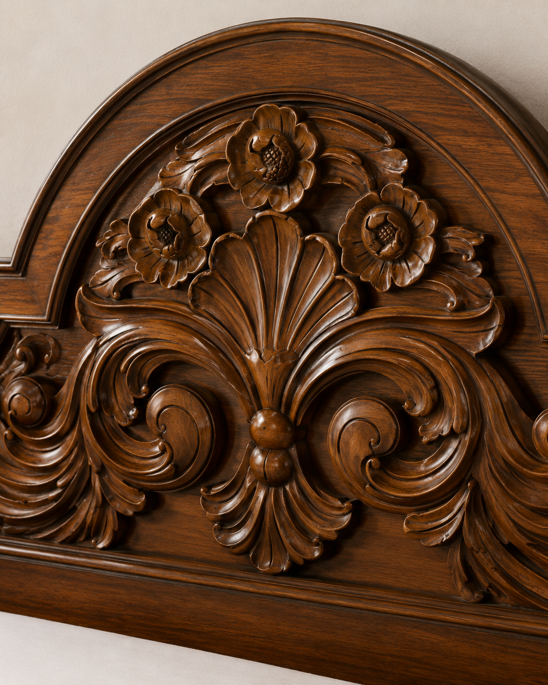 Regal Floral Upholstered Poster Bed