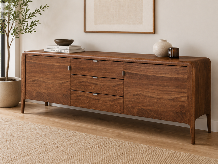 Nordic Curve Solid Wood Sideboard