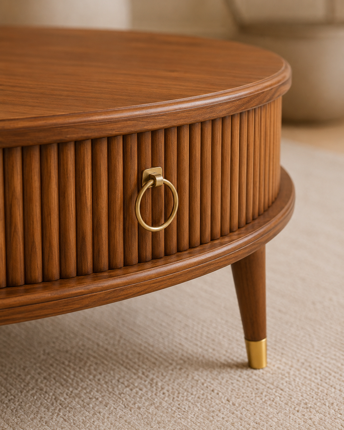 Aurora Fluted Solid Wood Coffee Table