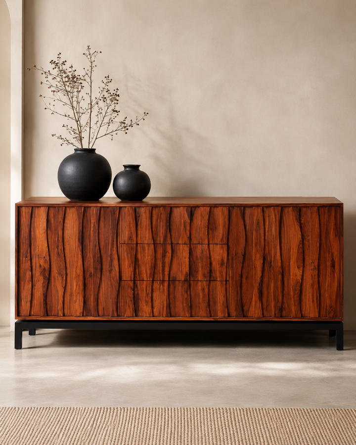 Verona Fluted Solid Wood Sideboard