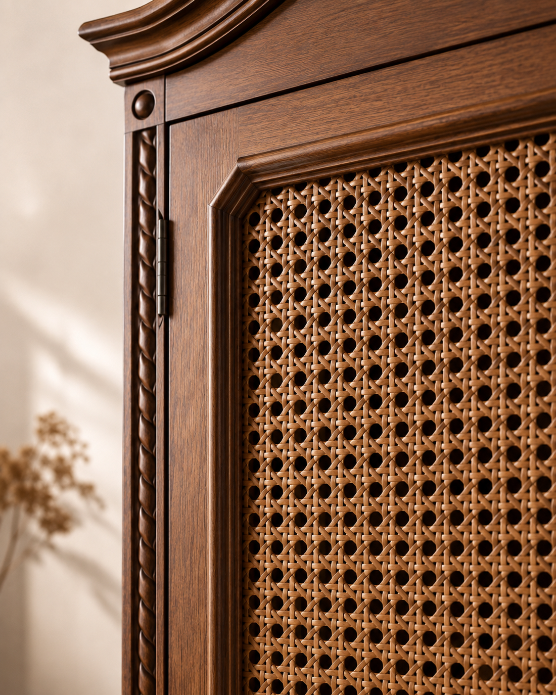 Solid Wood Cane Storage Cabinet