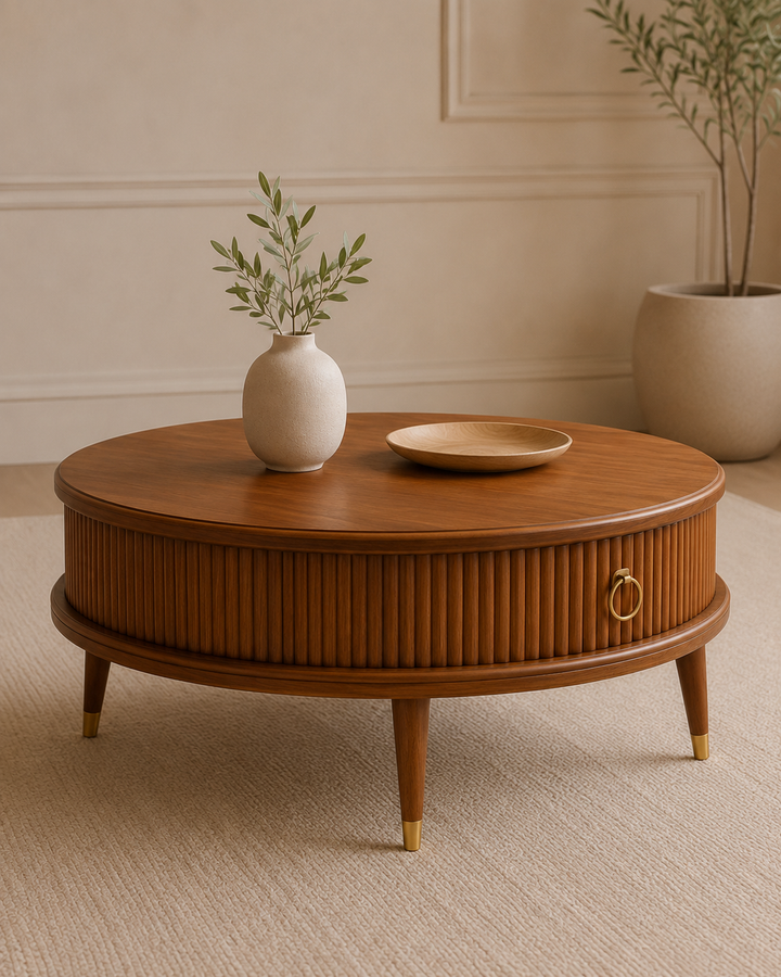 Aurora Fluted Solid Wood Coffee Table