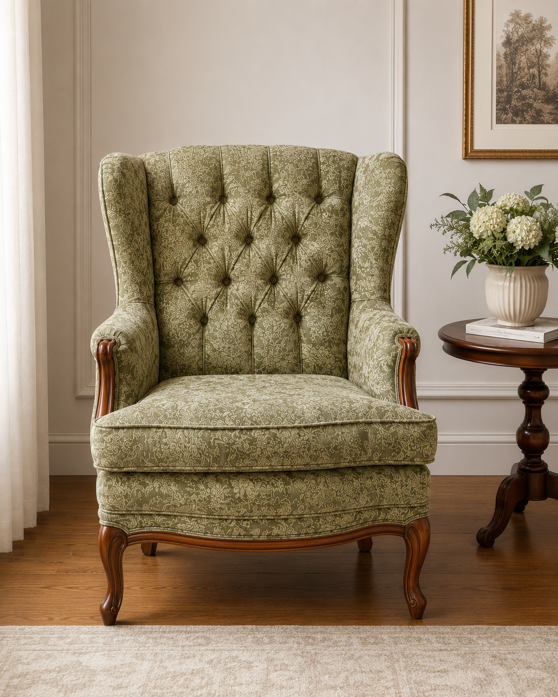 Classic Tufted Wingback Lounge Chair
