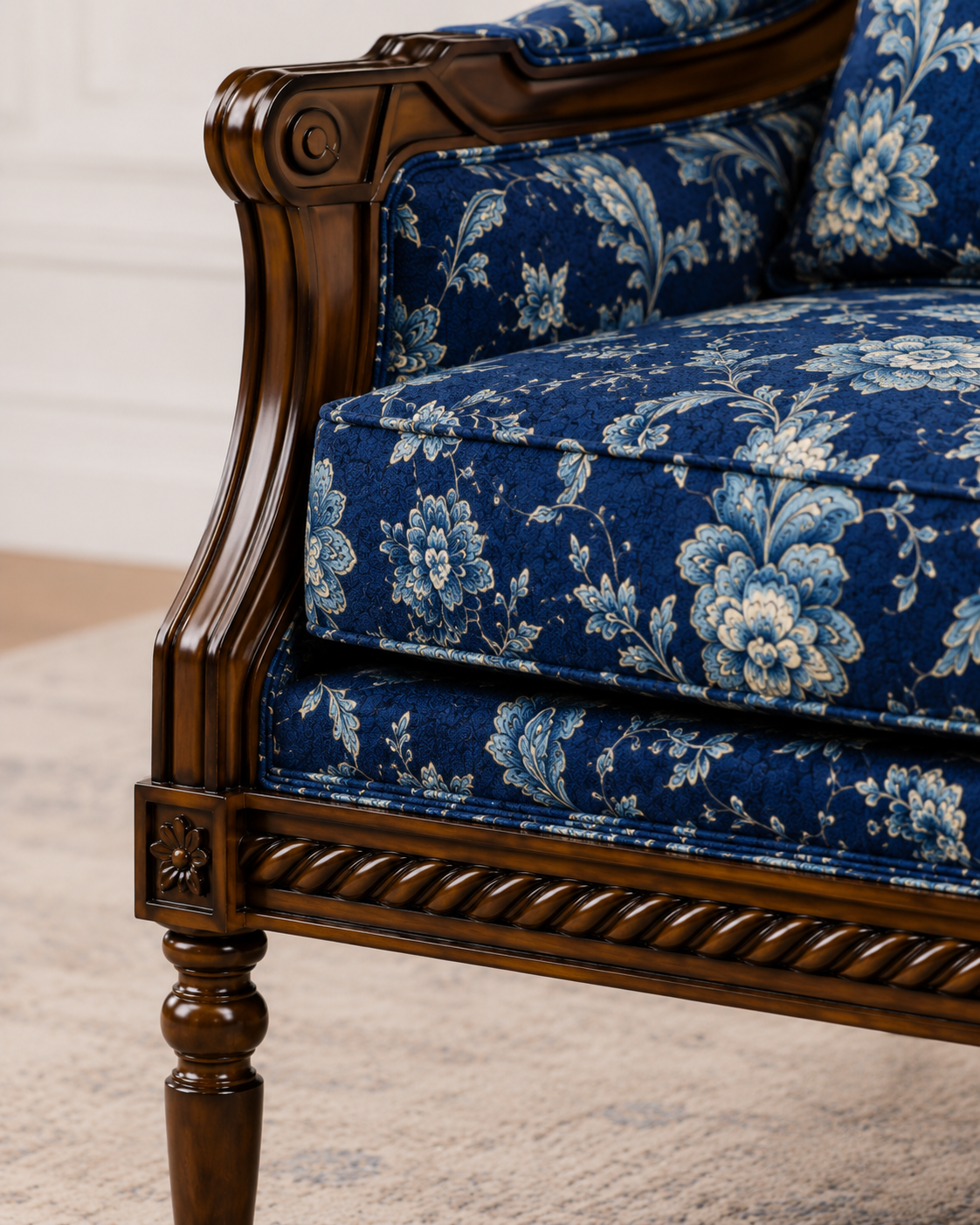 Heritage Floral Upholstered Lounge Chair