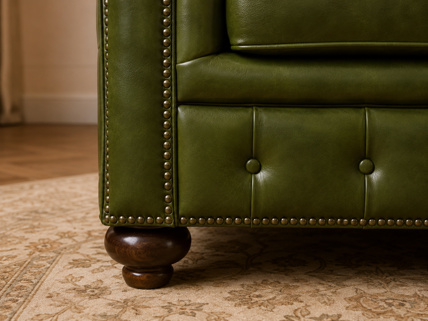 Luxury Chesterfield Leather Sofa Set (3+1+1)