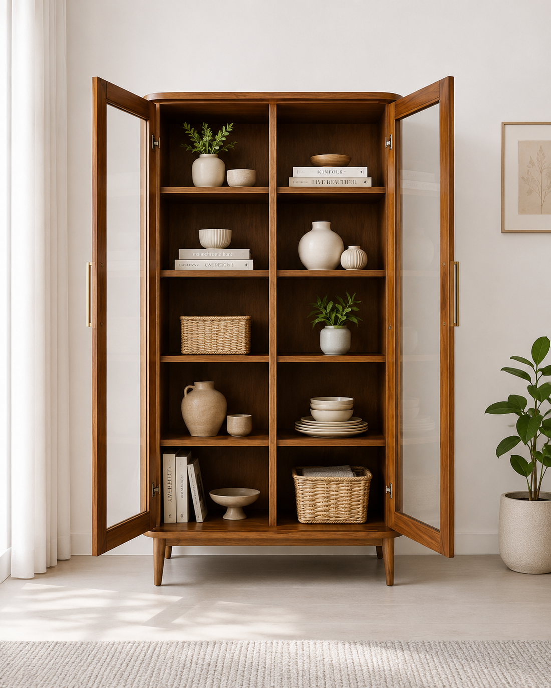 Aurelia Solid Wood Glass Display Crockery Cabinet