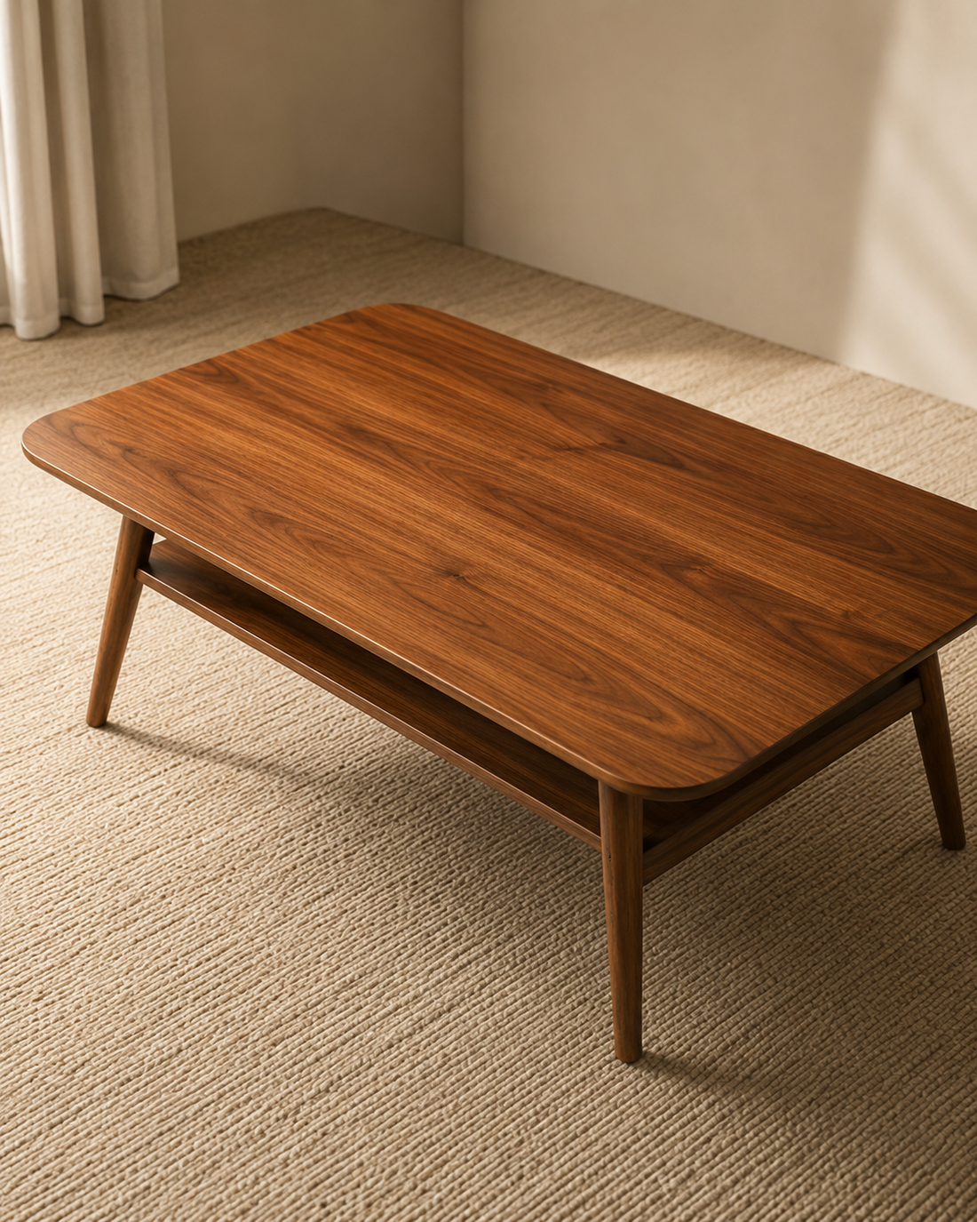 Nova Solid Wood Coffee Table with Open Shelf