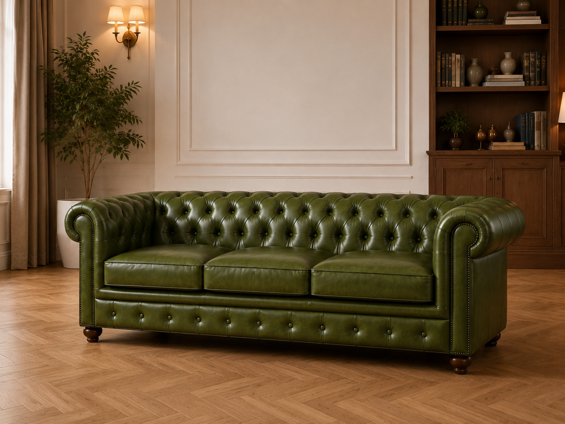 Luxury Chesterfield Leather Sofa Set (3+1+1)