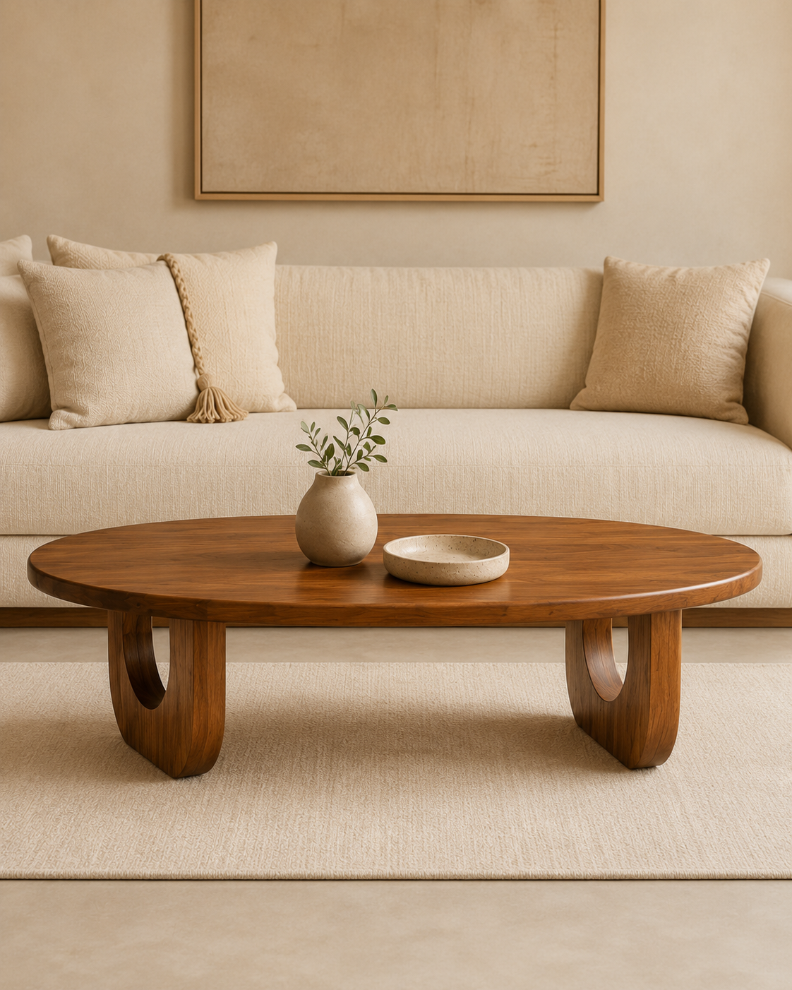Aurelia Sculpted Solid Wood Coffee Table