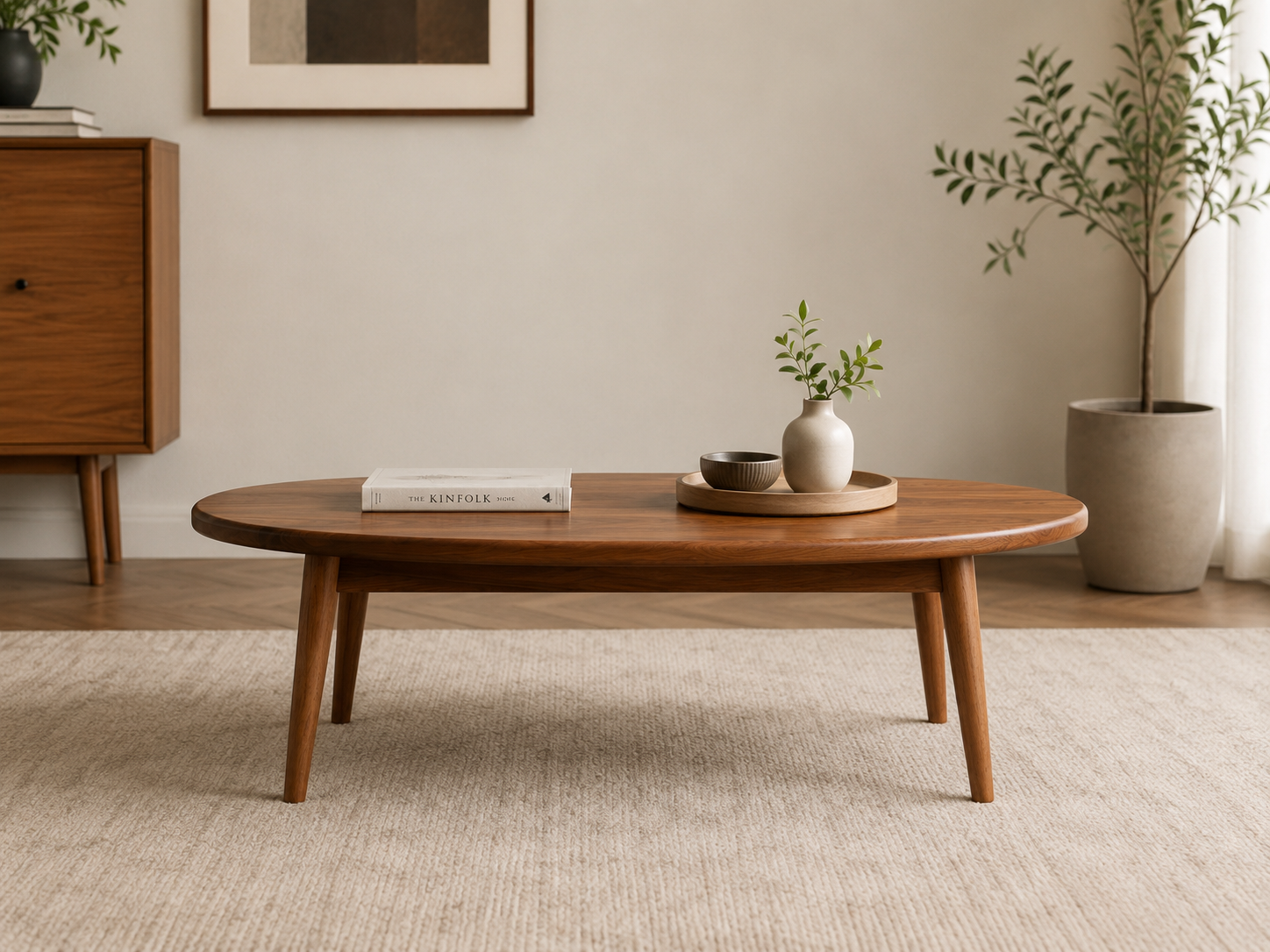 Pebble Edge Solid Wood Coffee Table